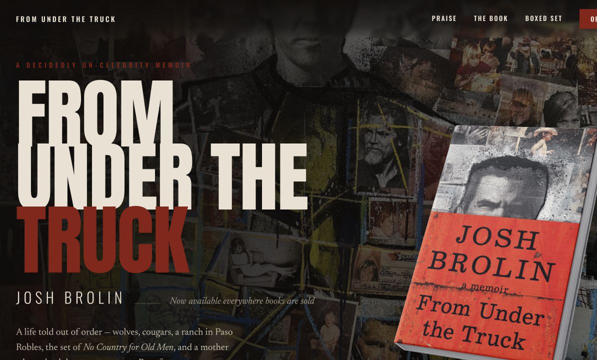 Josh Brolin website designed and developed by Amor Design Group